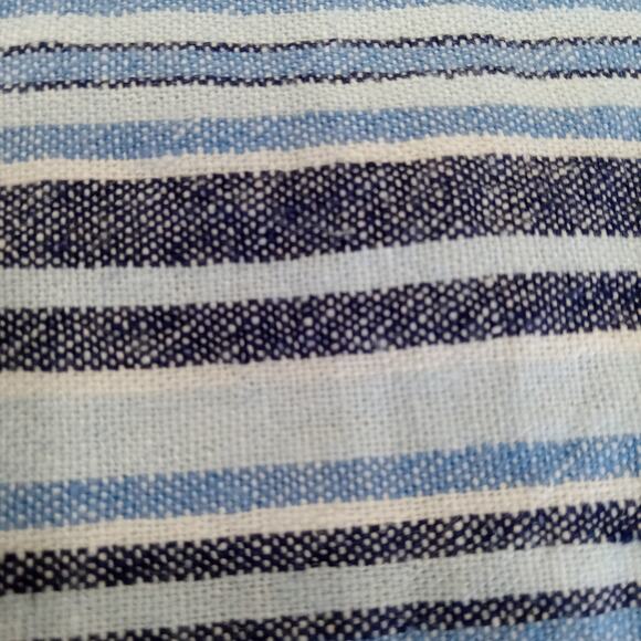 Gymboree Mens 2x XXL Linen Blend Short Sleeve Button Down Shirt Blue Stripe EUC - Picture 12 of 12